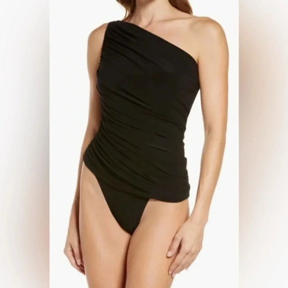 Norma Kamali Diana One-Shoulder One-Piece Swimsuit Small B2109 - Picture 1 of 6